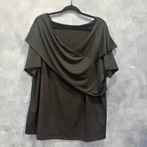 LANE BRYANT Women's black V-neck blouse, size 22/24